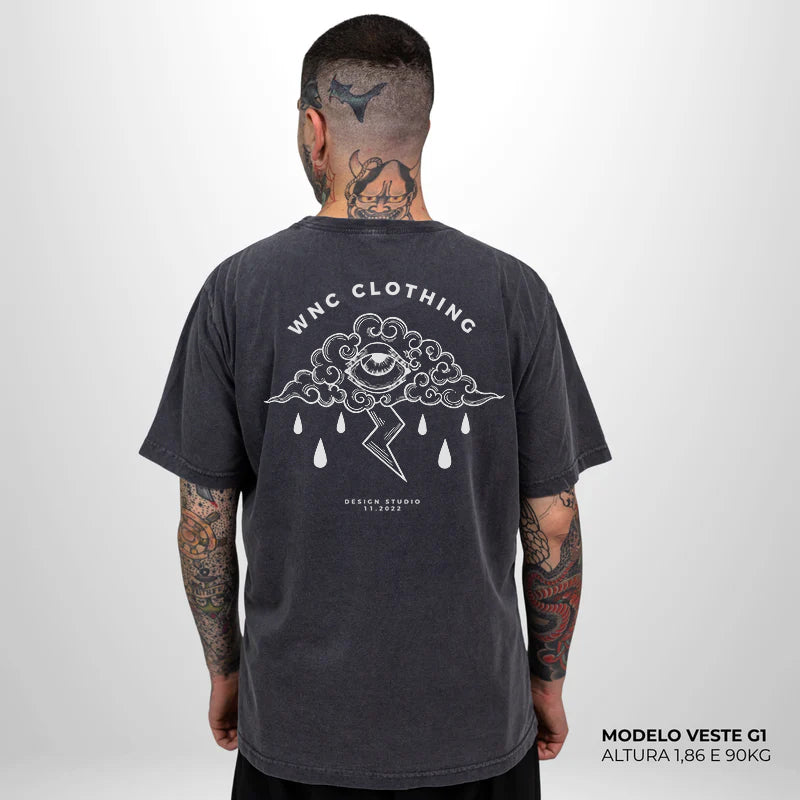 Camiseta Basic WNC Sad Cloud Cinza