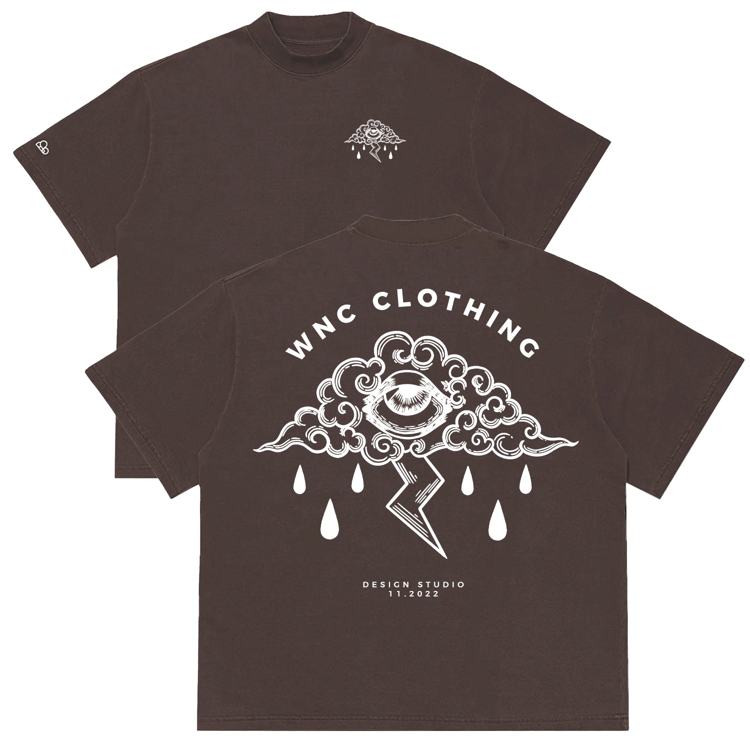 Camiseta Oversized Sad Cloud Marrom