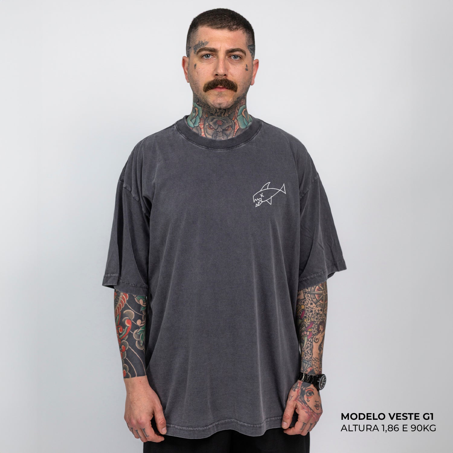 Camiseta Oversized Flipper Cinza