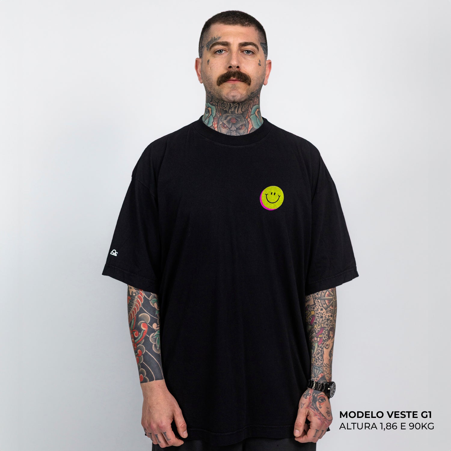 Camiseta Oversized Fuck Off Preto