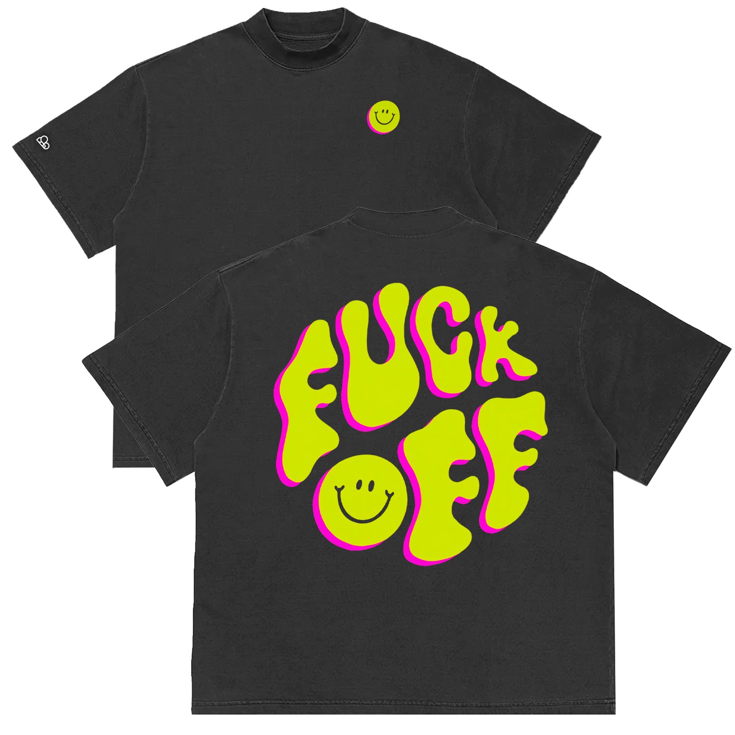 Camiseta Oversized Fuck Off Cinza