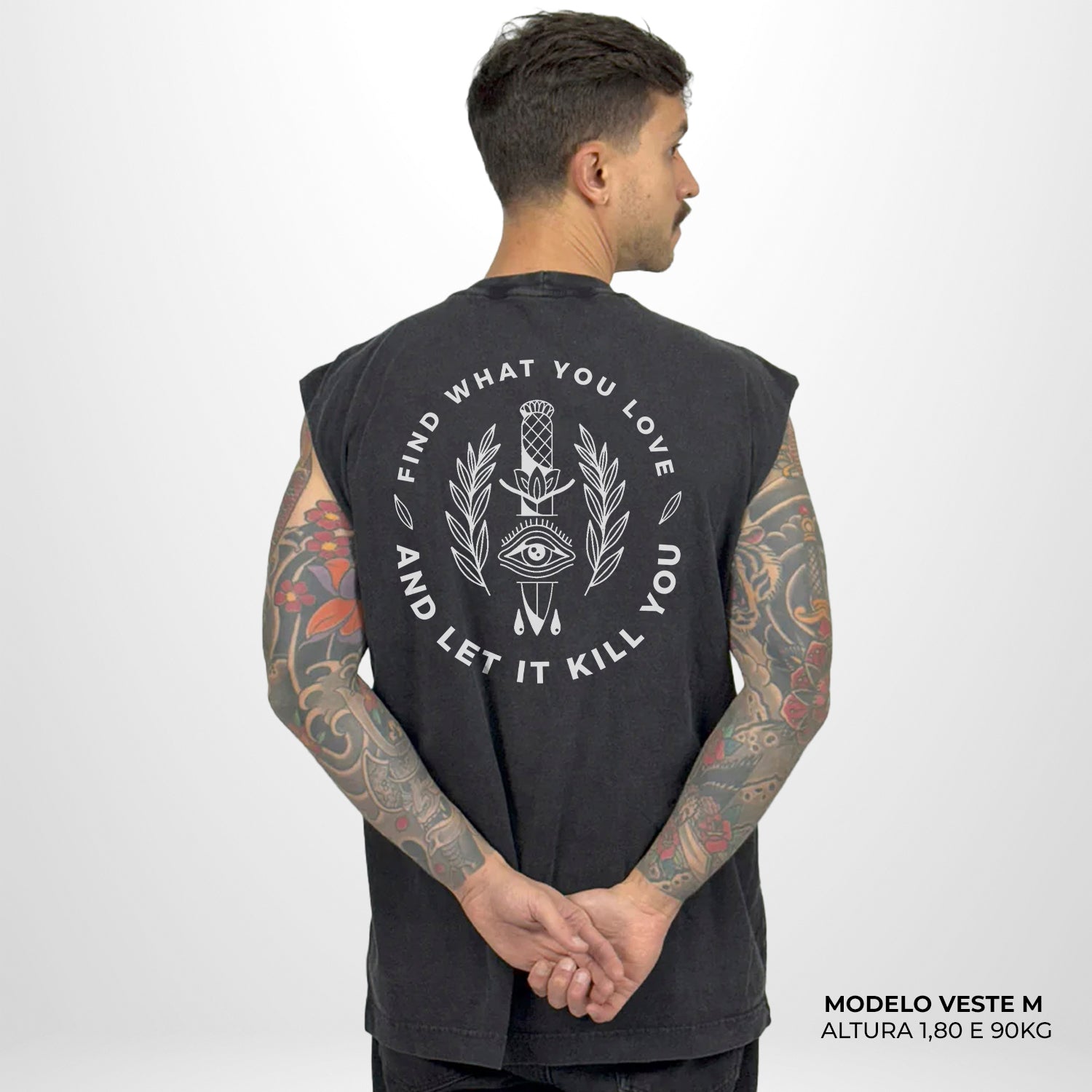 Regata Oversized WNC Find What You Love Preto Vintage