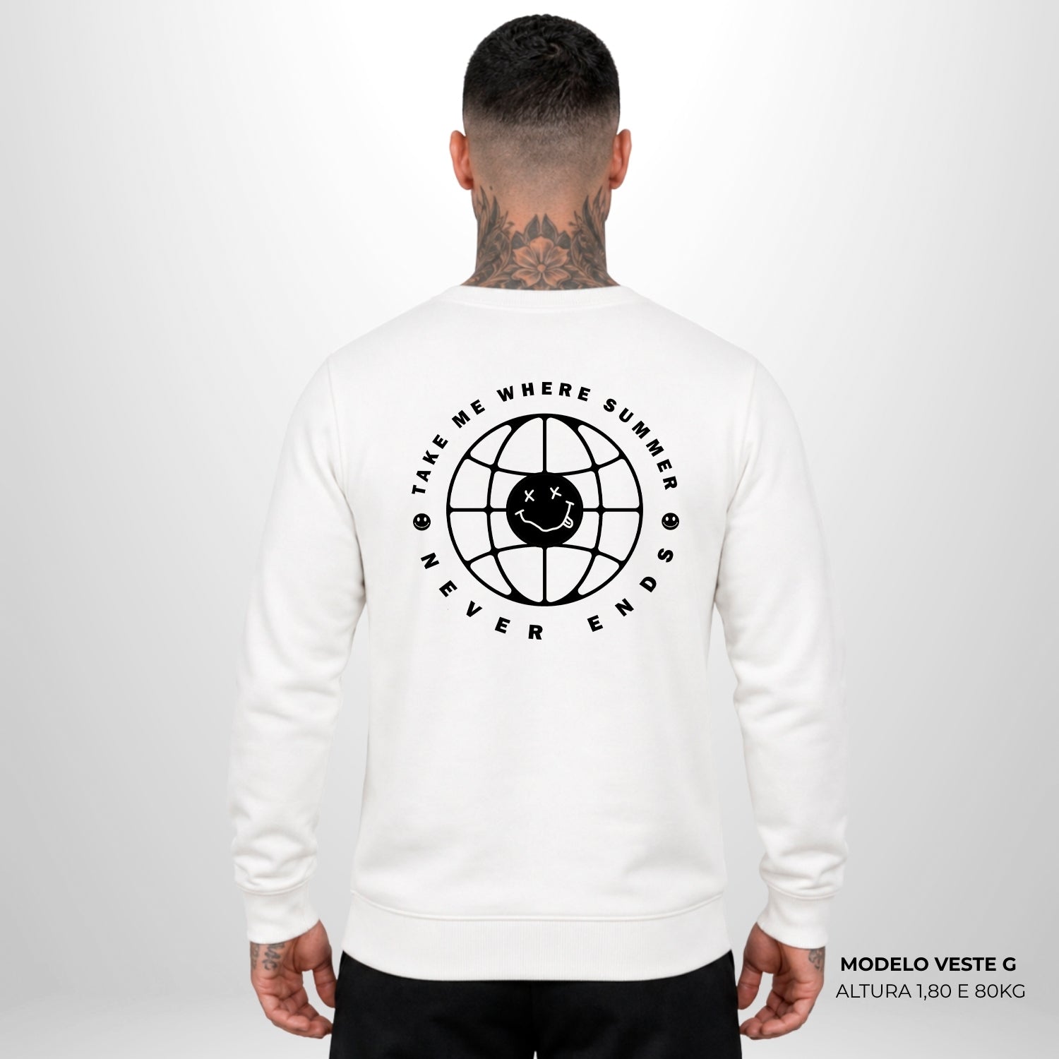 Moletom Oversized Take Me Where Summer Never Ends Off White