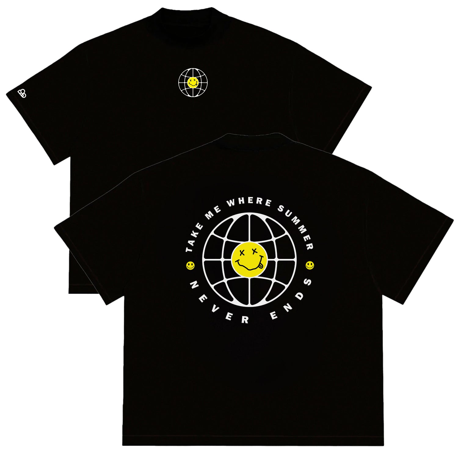 Camiseta Oversized Take Me Where Summer Never Ends Preto
