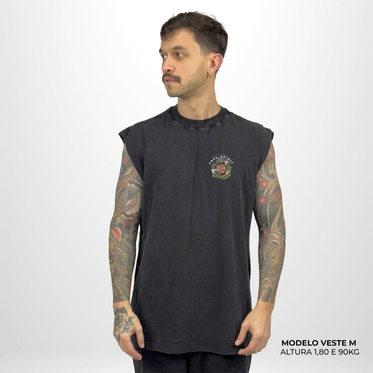 Regata Oversized WNC Free Spirit Preto Vintage