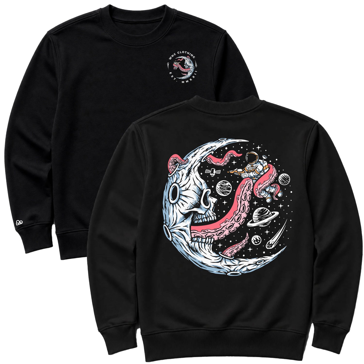 Moletom Oversized Skull Moon Preto