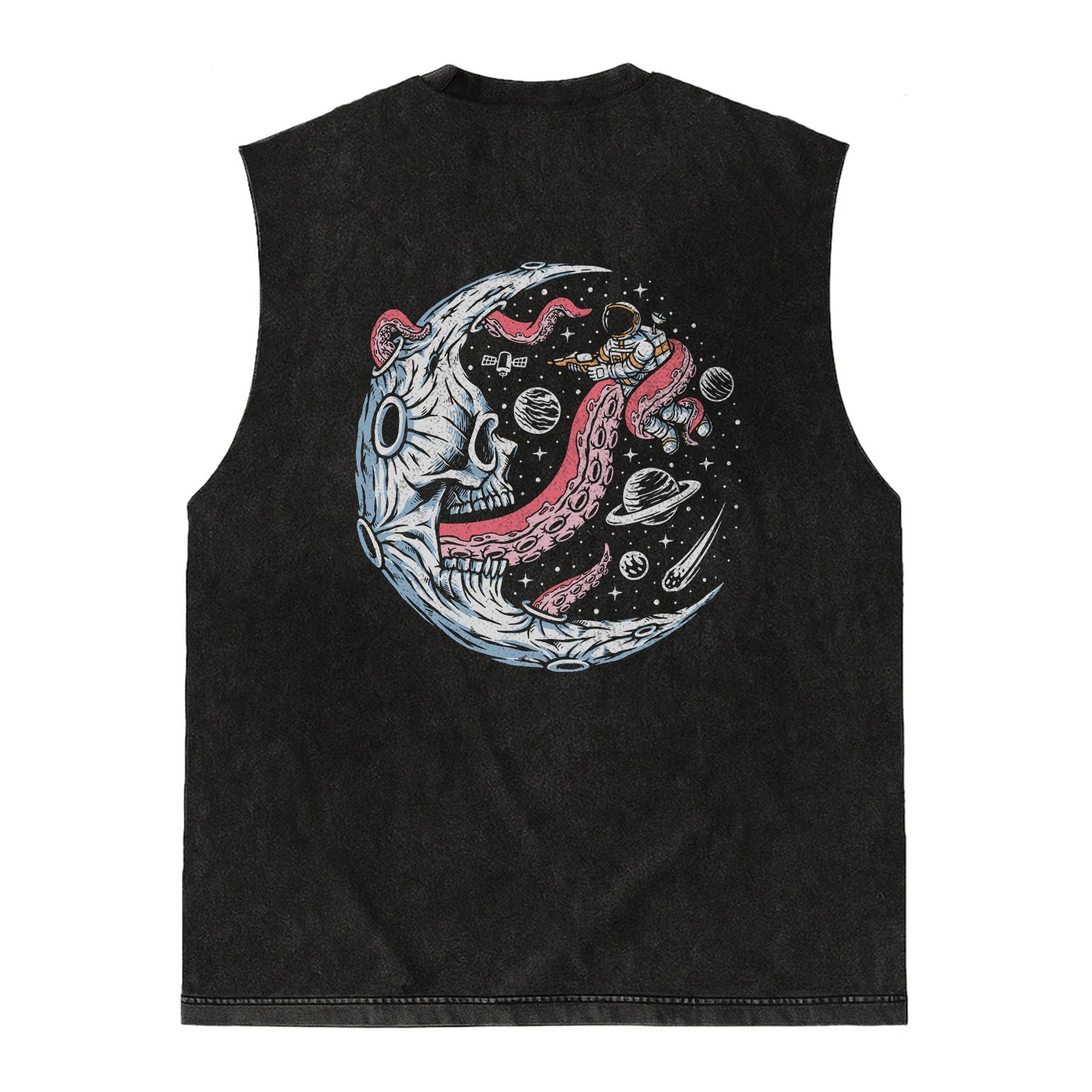 Regata Oversized WNC Skull Moon Preto Vintage