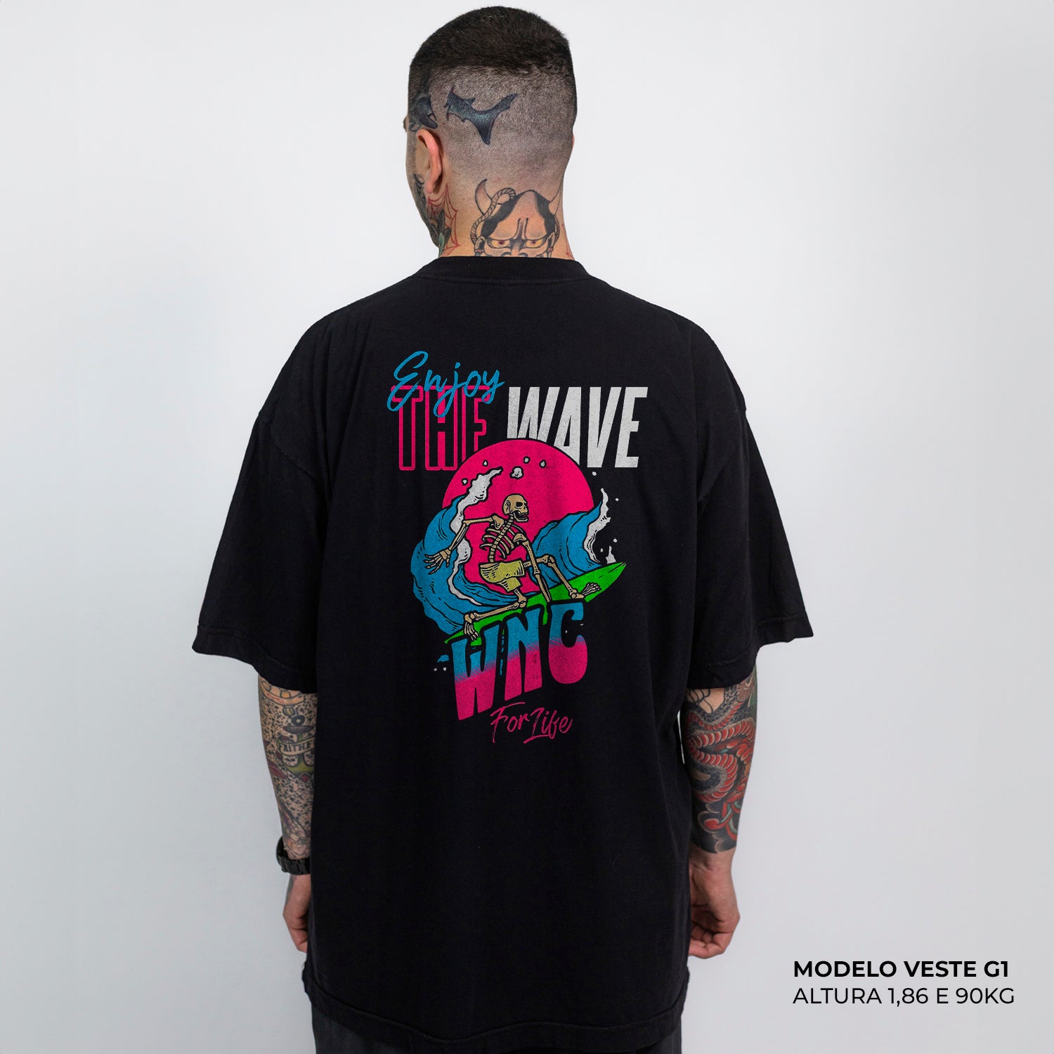 Camiseta Oversized For Life Preta