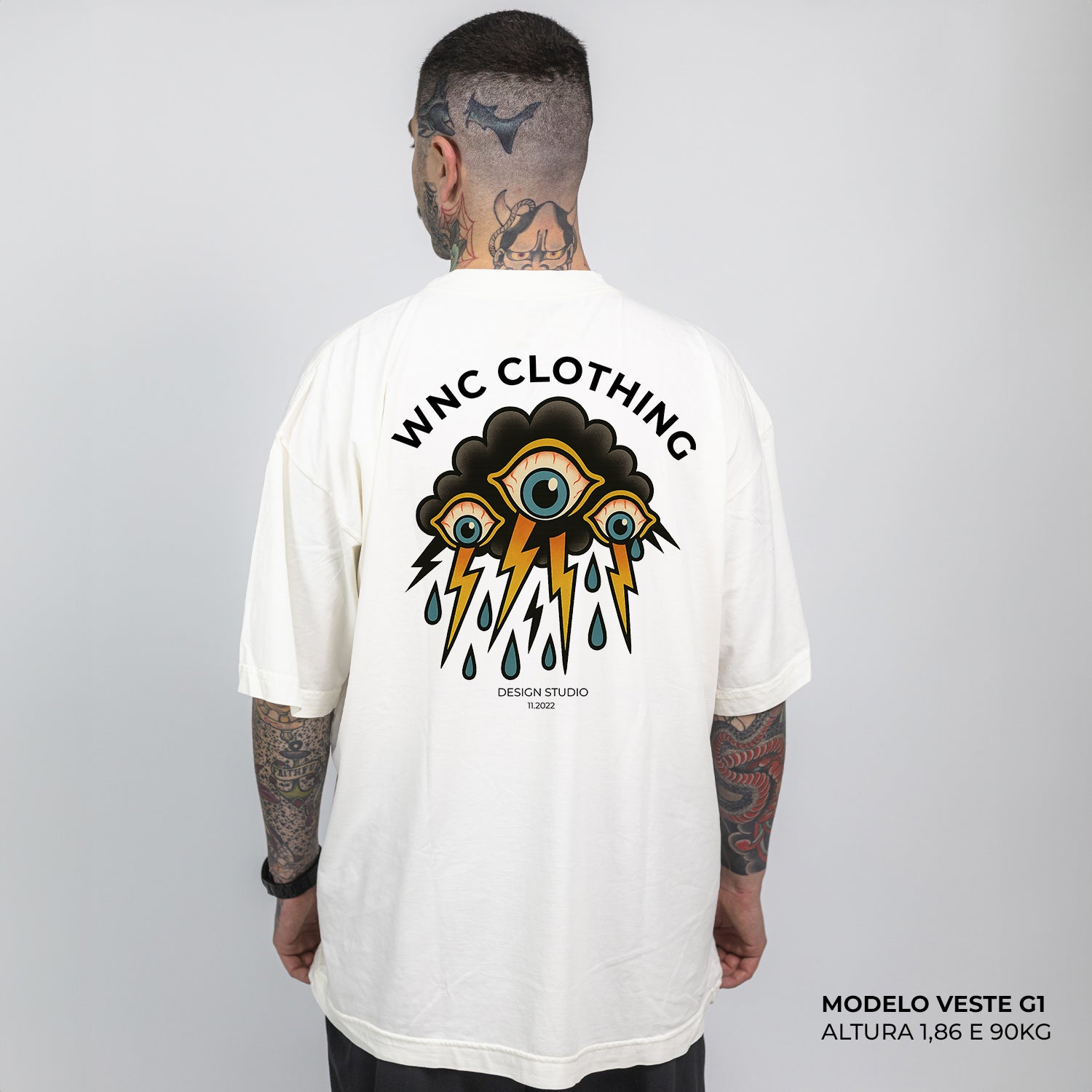 Camiseta Oversized Crying Cloud Off White