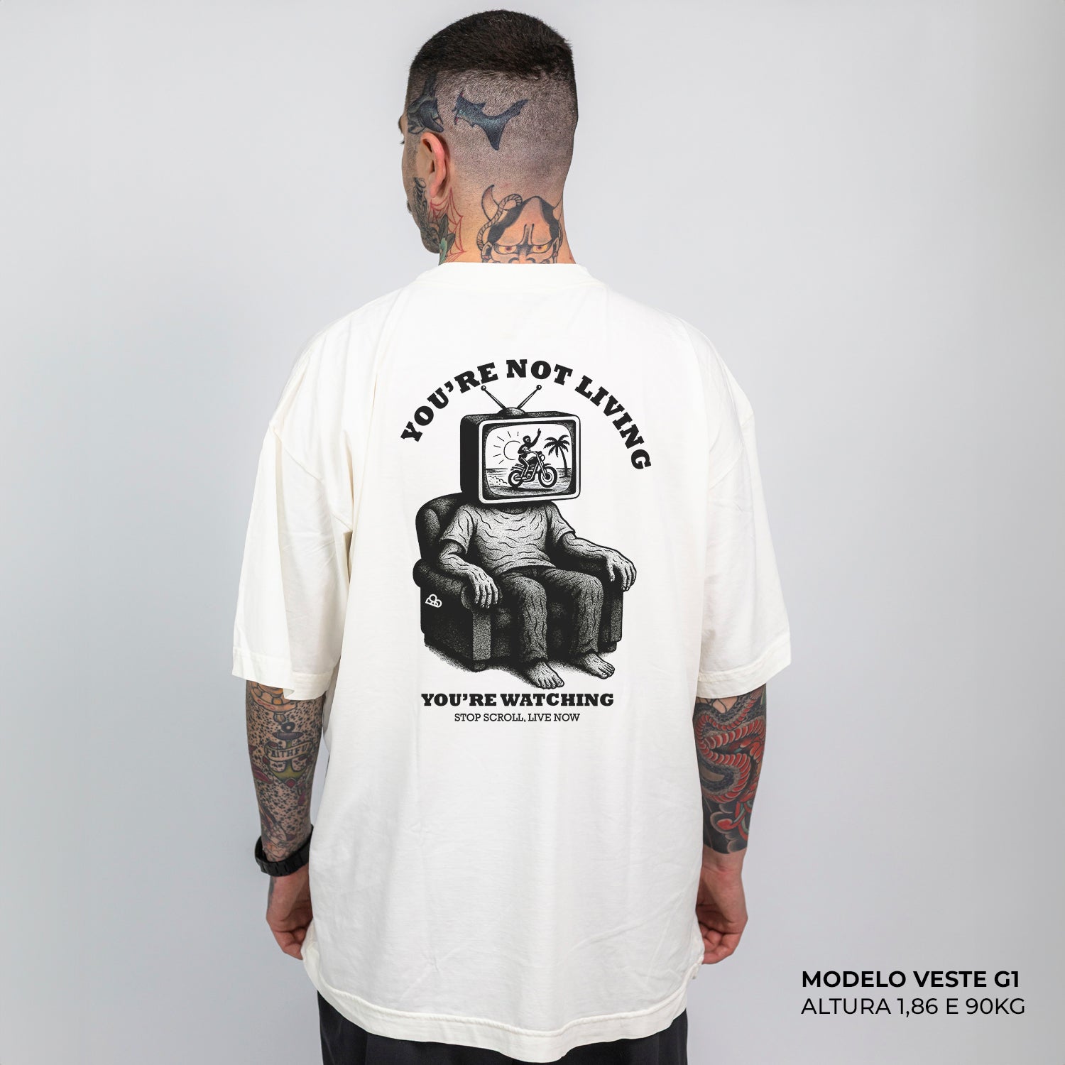 Camiseta Oversized Not Living Off White