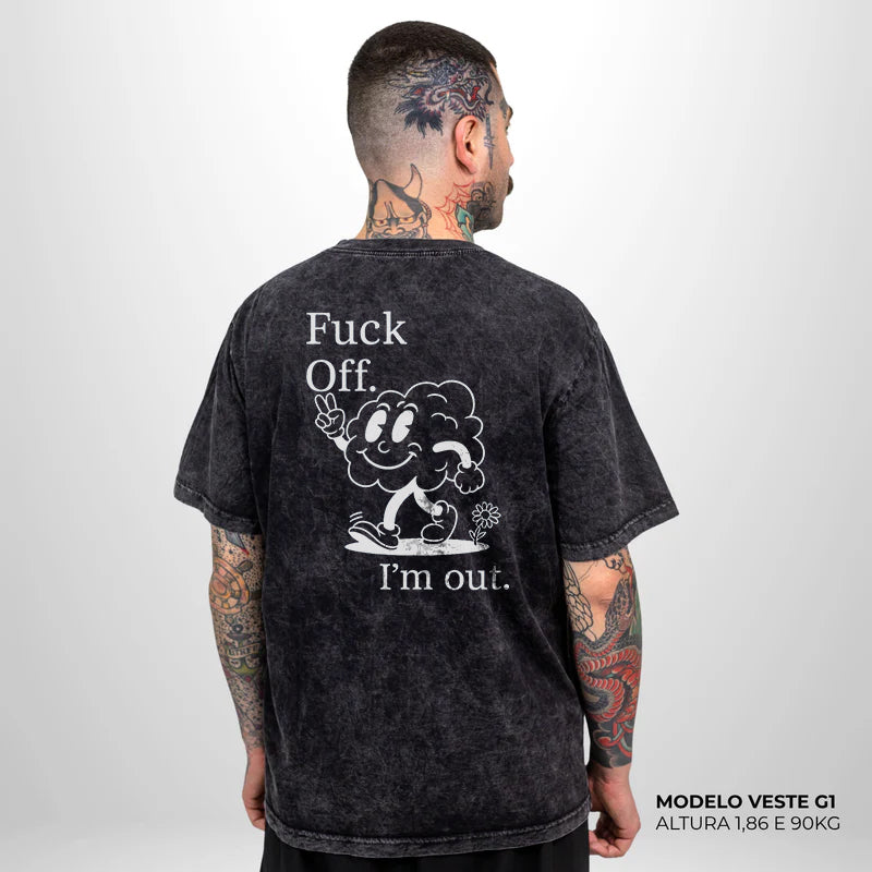 Camiseta Basic I'm Out Preto Estonado