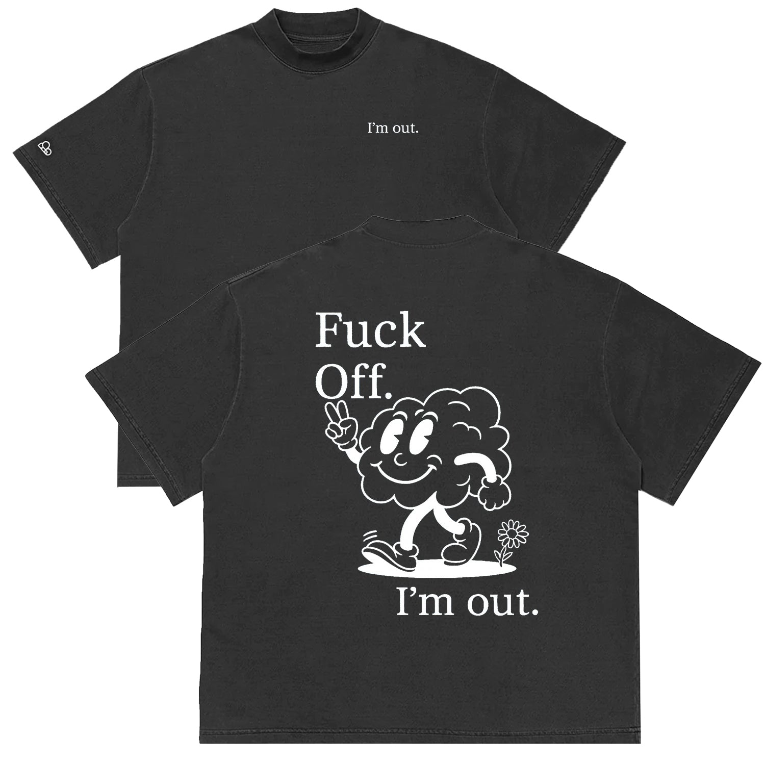 Camiseta Oversized I'm Out Cinza
