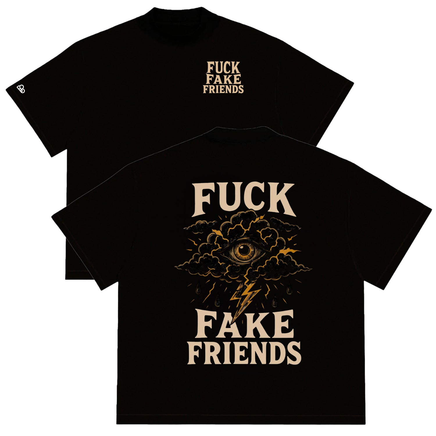 Camiseta Oversized Fuck Fake Friends Preta – WNC Store