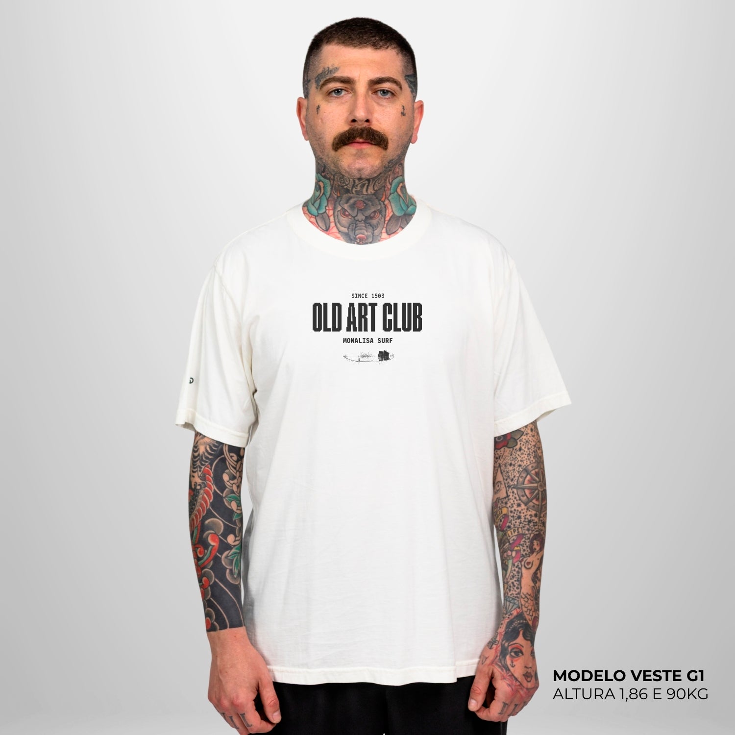 Camiseta Basic WNC Monalisa Surfing Off White