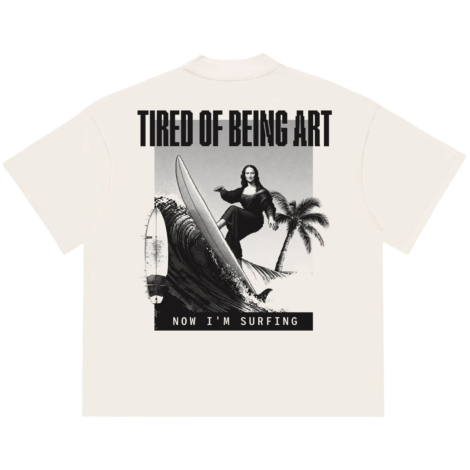 Camiseta Oversized Monalisa Surfing Off White
