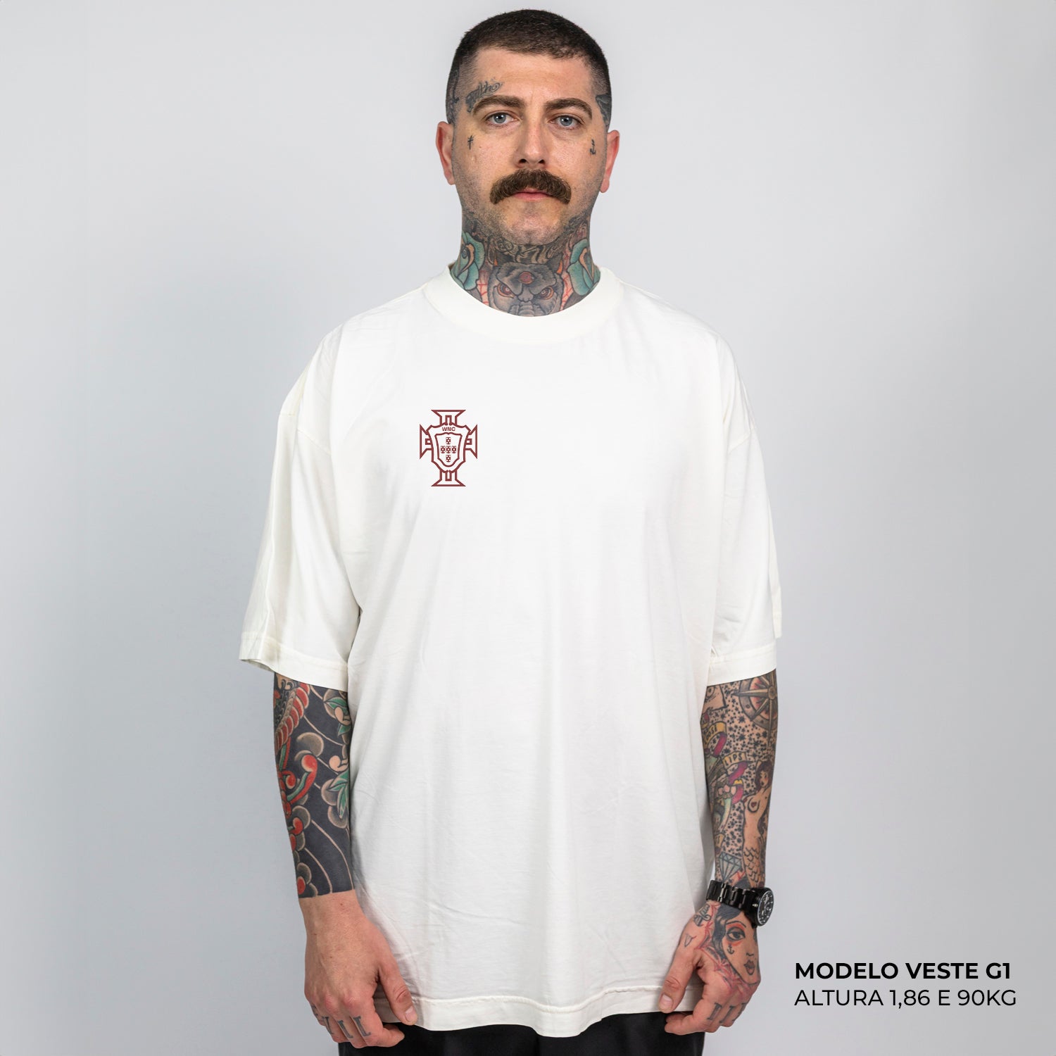 Camiseta Oversized Cristiano 7 Portugal Off White