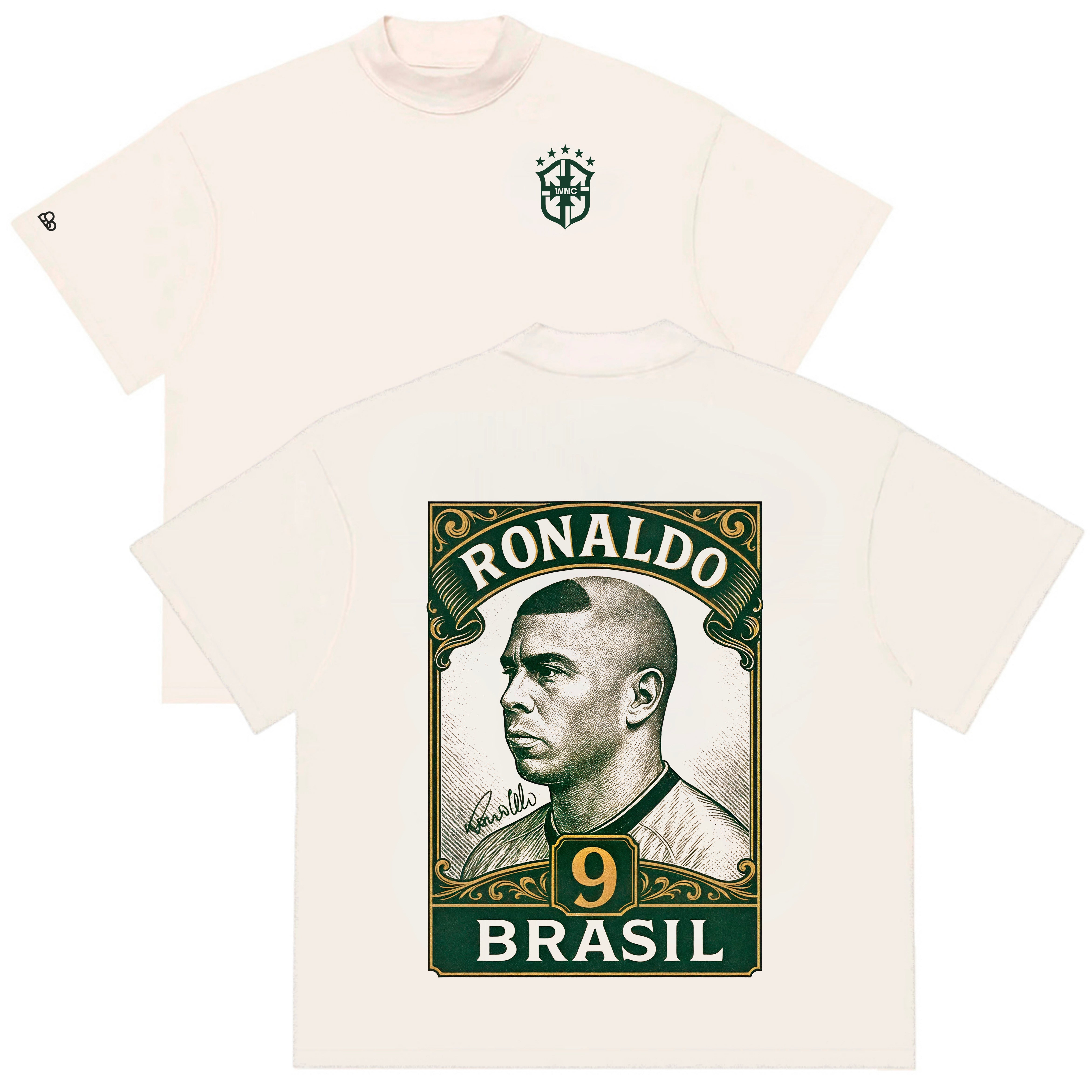 Camiseta Oversized Ronaldo 9 Brasil Off White