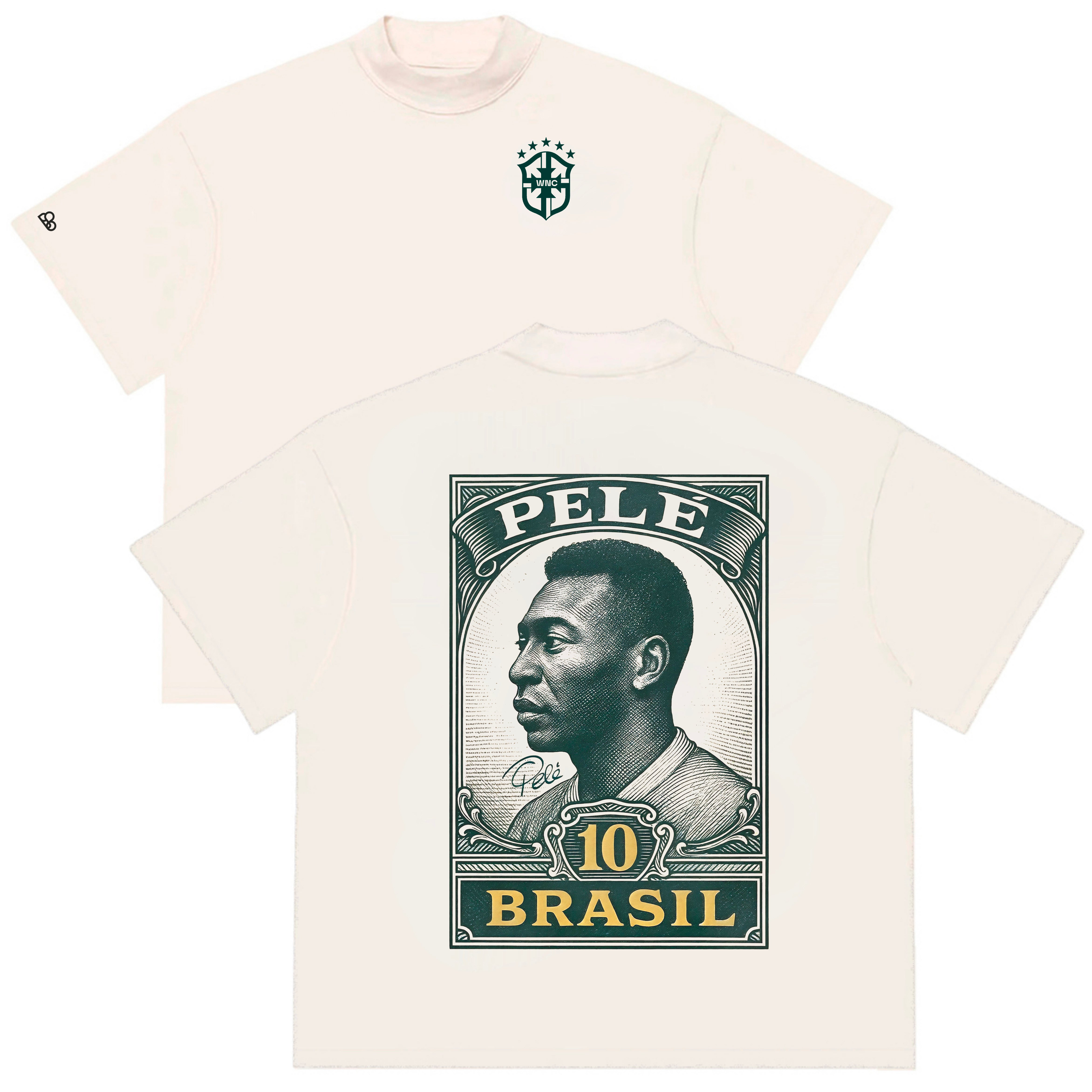 Camiseta Oversized Pele 10 Brasil Off White