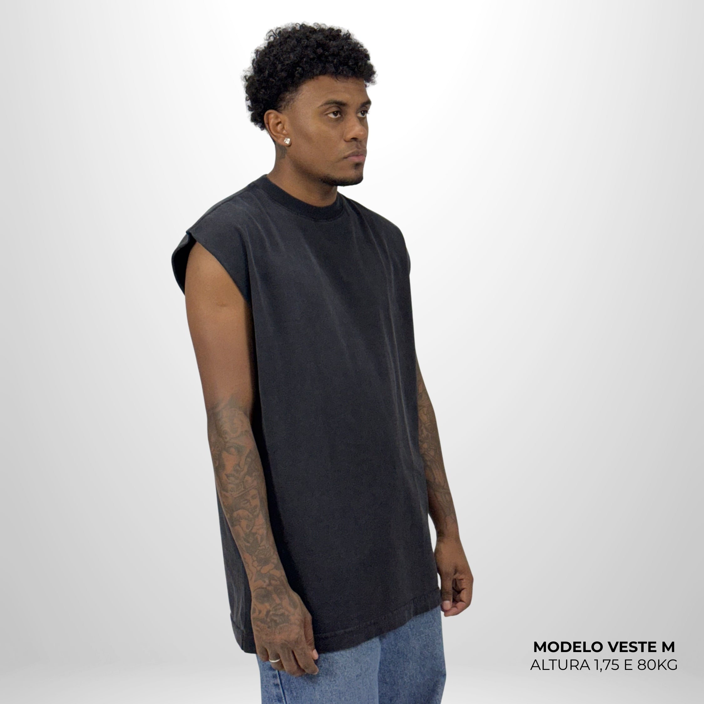 Regata Oversized Preto Vintage