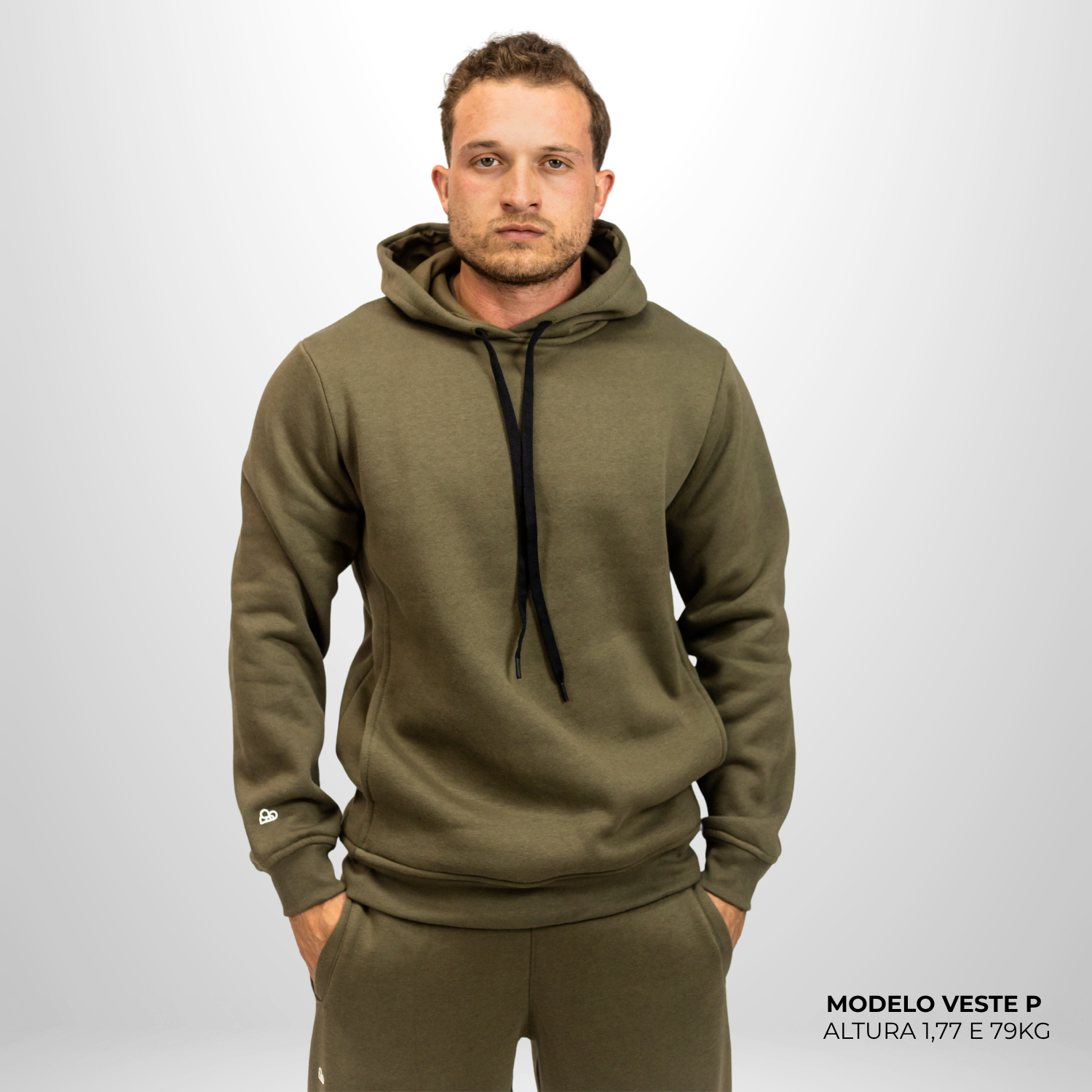 Moletom Comfort Canguru com Capuz Verde