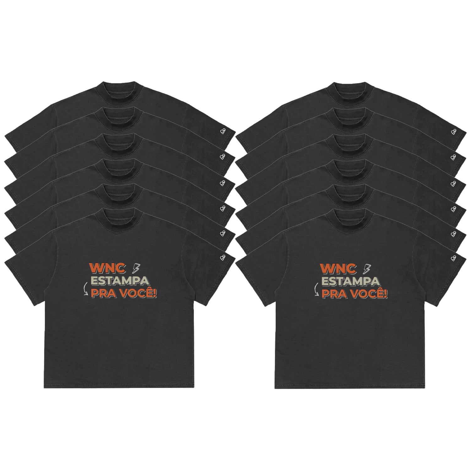 Kit com 12 Camisetas WNC Oversized Personalizada