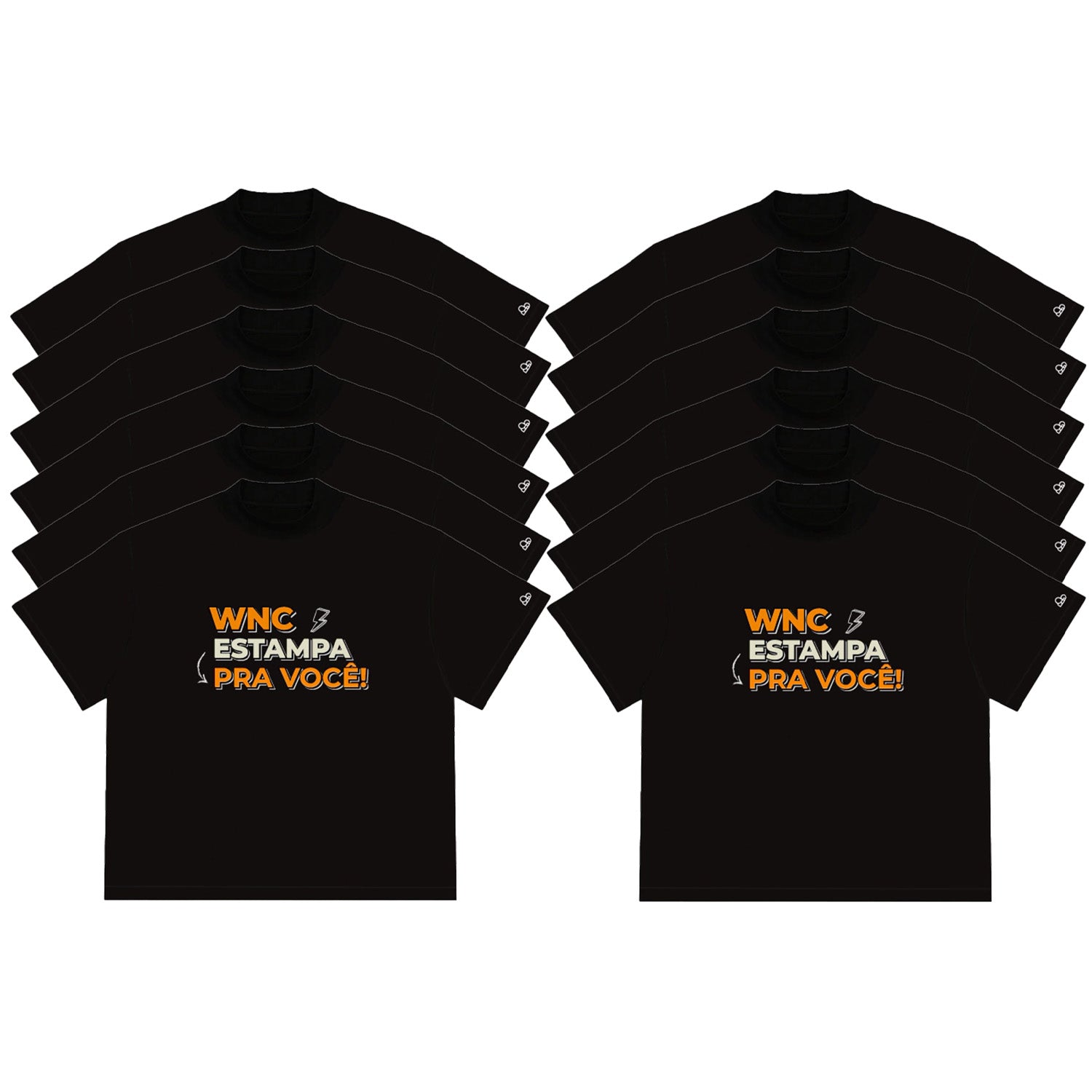 Kit com 12 Camisetas WNC Oversized Personalizada