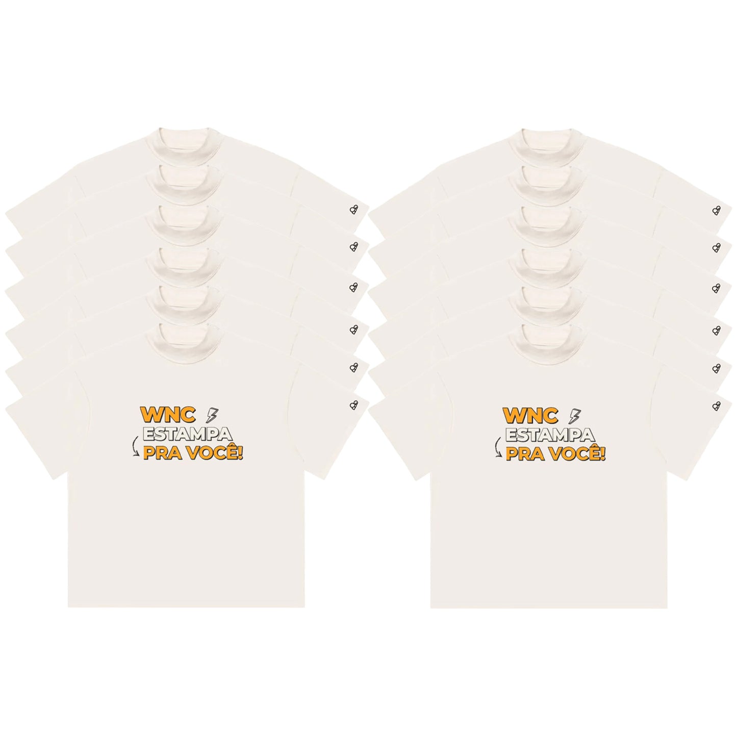Kit com 12 Camisetas WNC Oversized Personalizada