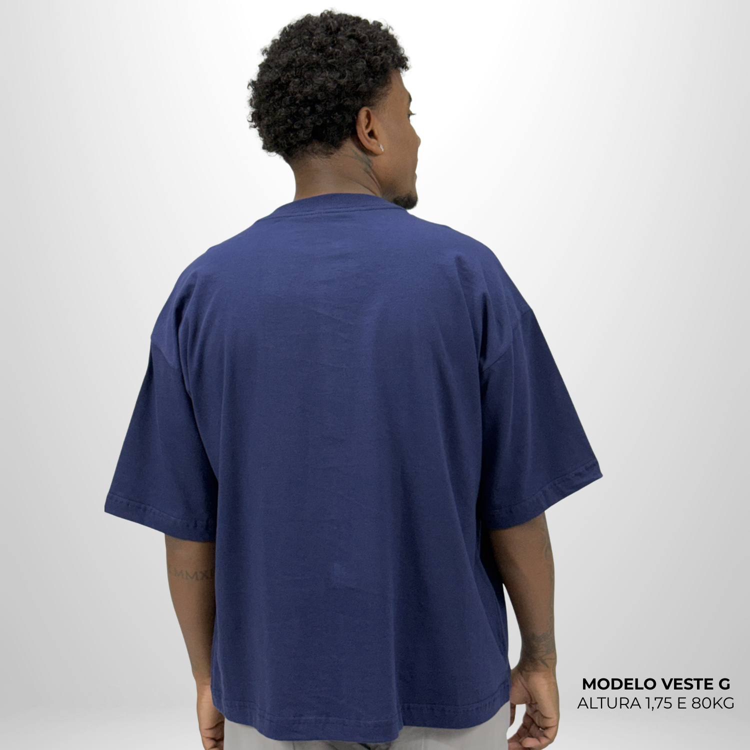 Camiseta Boxy WNC lisa Azul Marinho