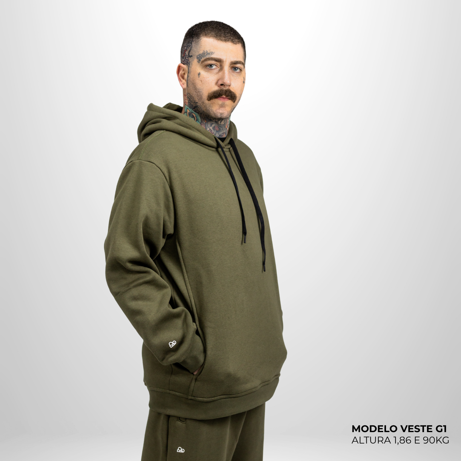 Moletom Comfort Canguru com Capuz Verde