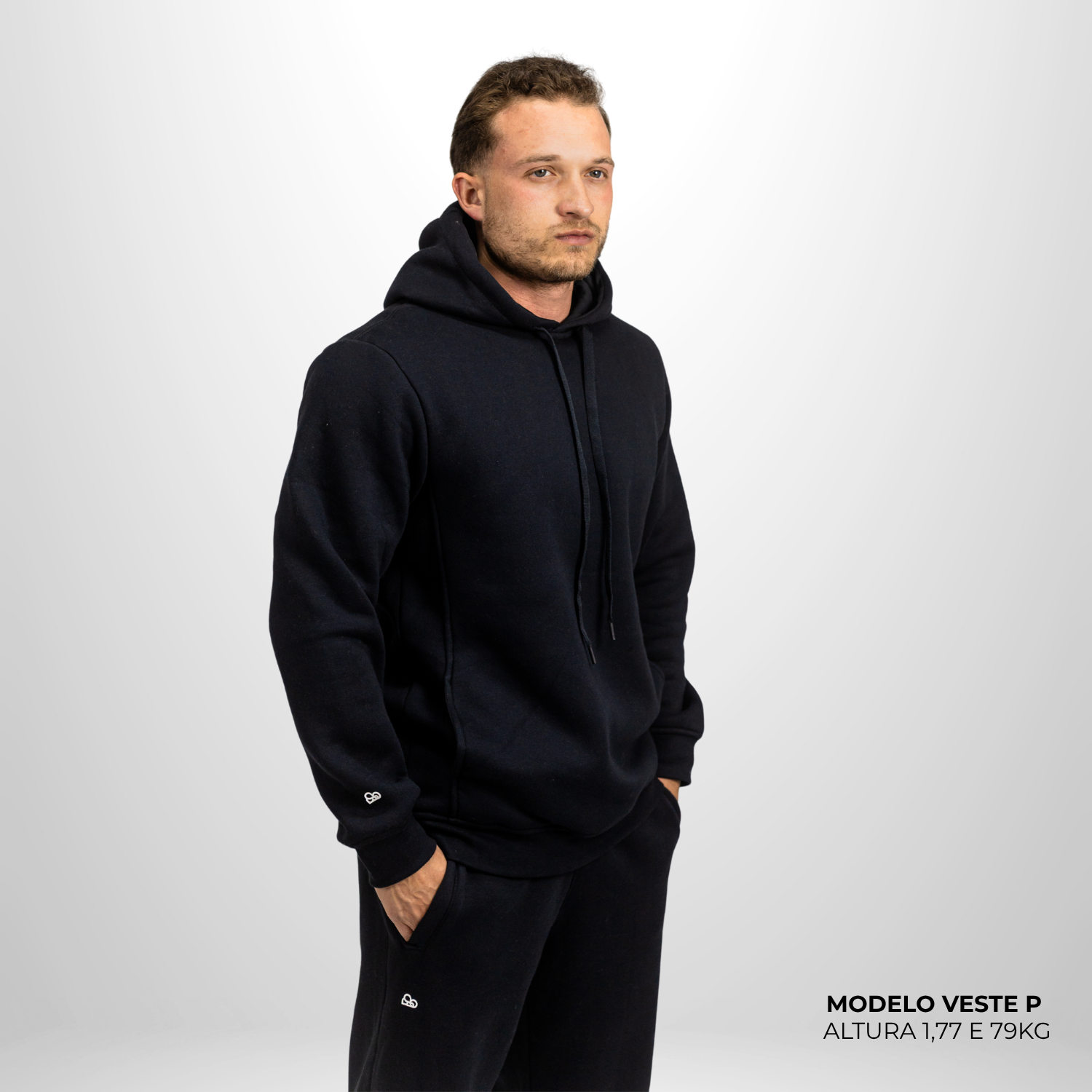 Moletom Comfort Canguru com Capuz Preto