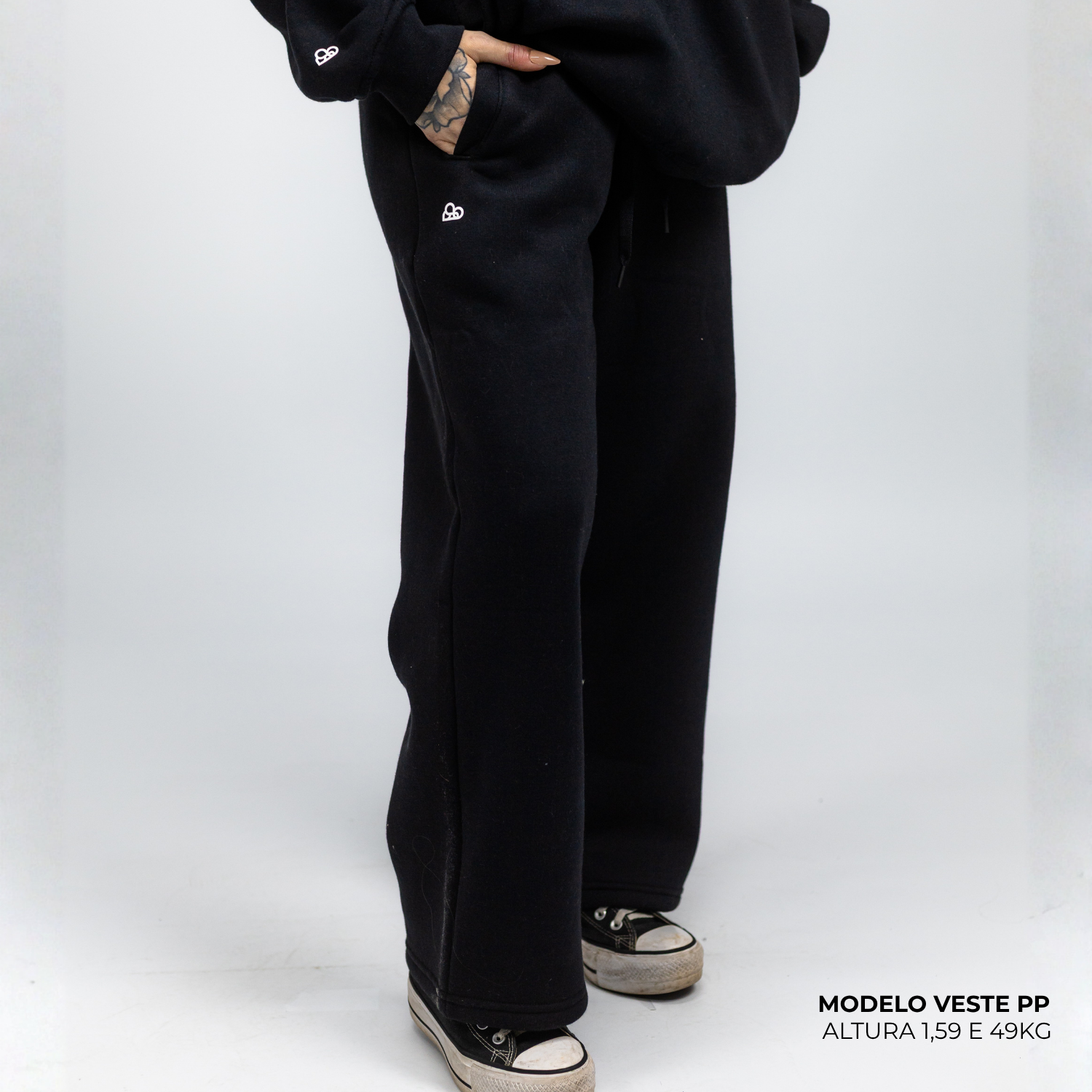 Calça Moletom Comfort Oversized Preto