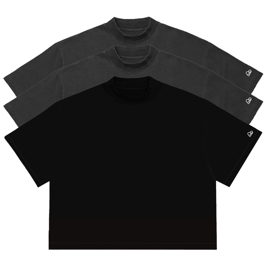 Kit com 3 Camisetas Boxy WNC