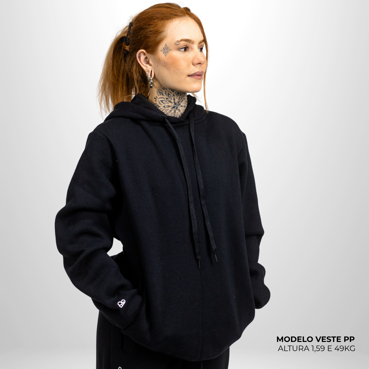 Moletom Comfort Canguru com Capuz Preto