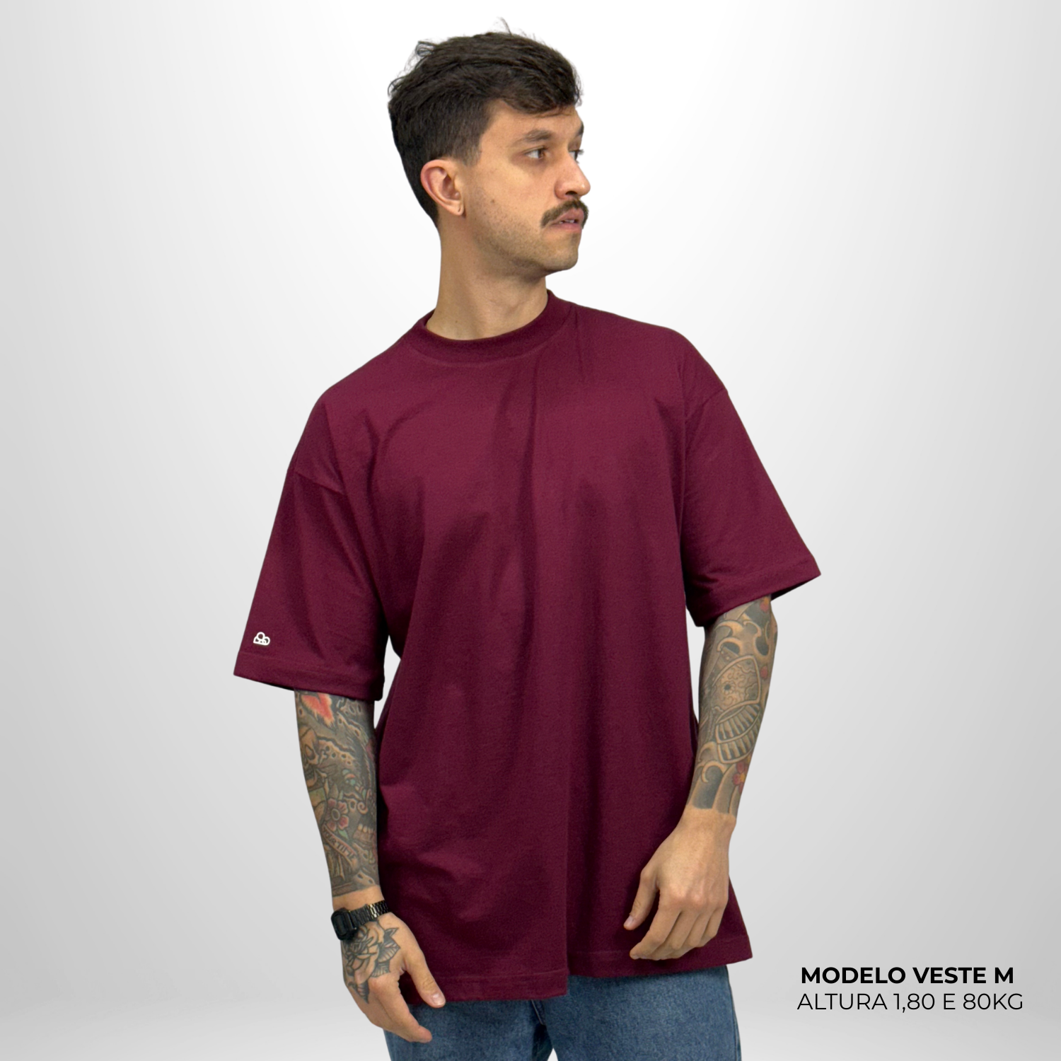 Camiseta Oversized Lisa Bordo Zero Encolhimento