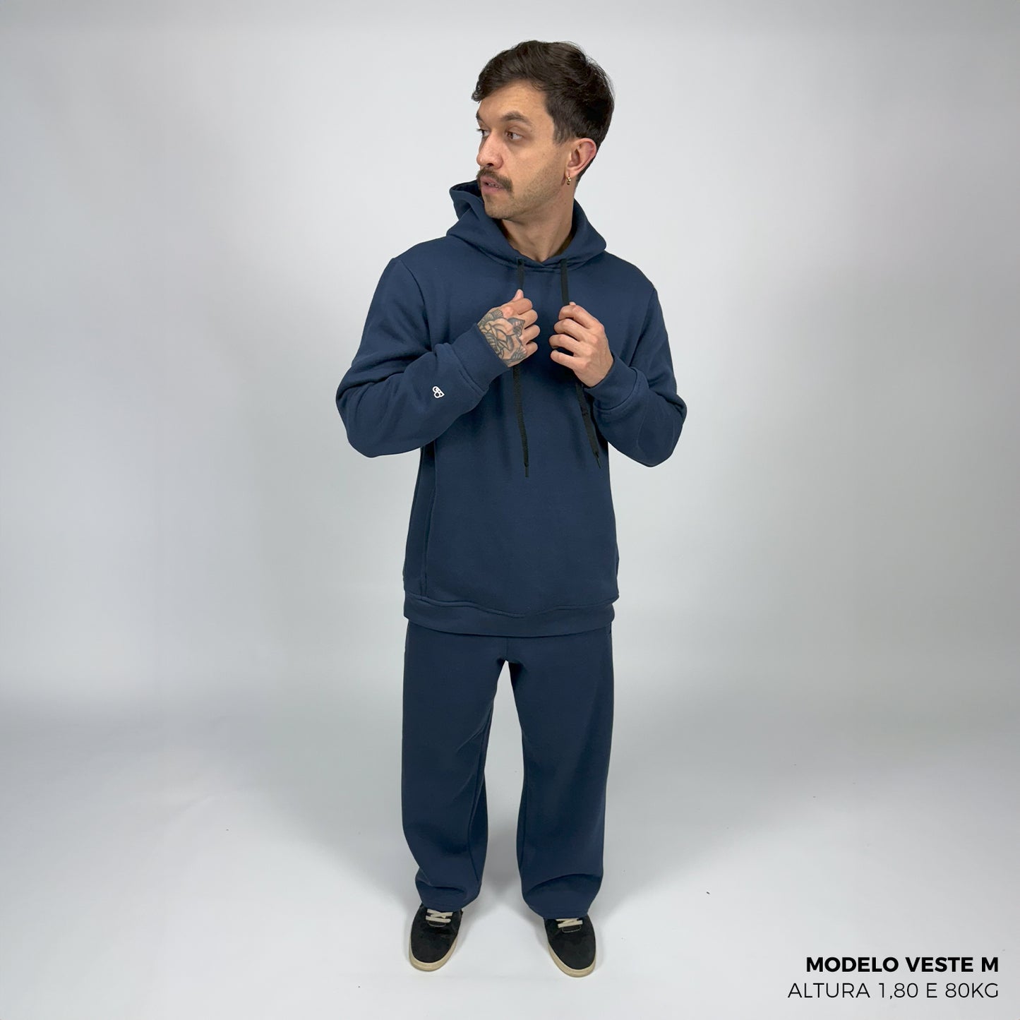 Moletom Comfort Canguru com Capuz Azul