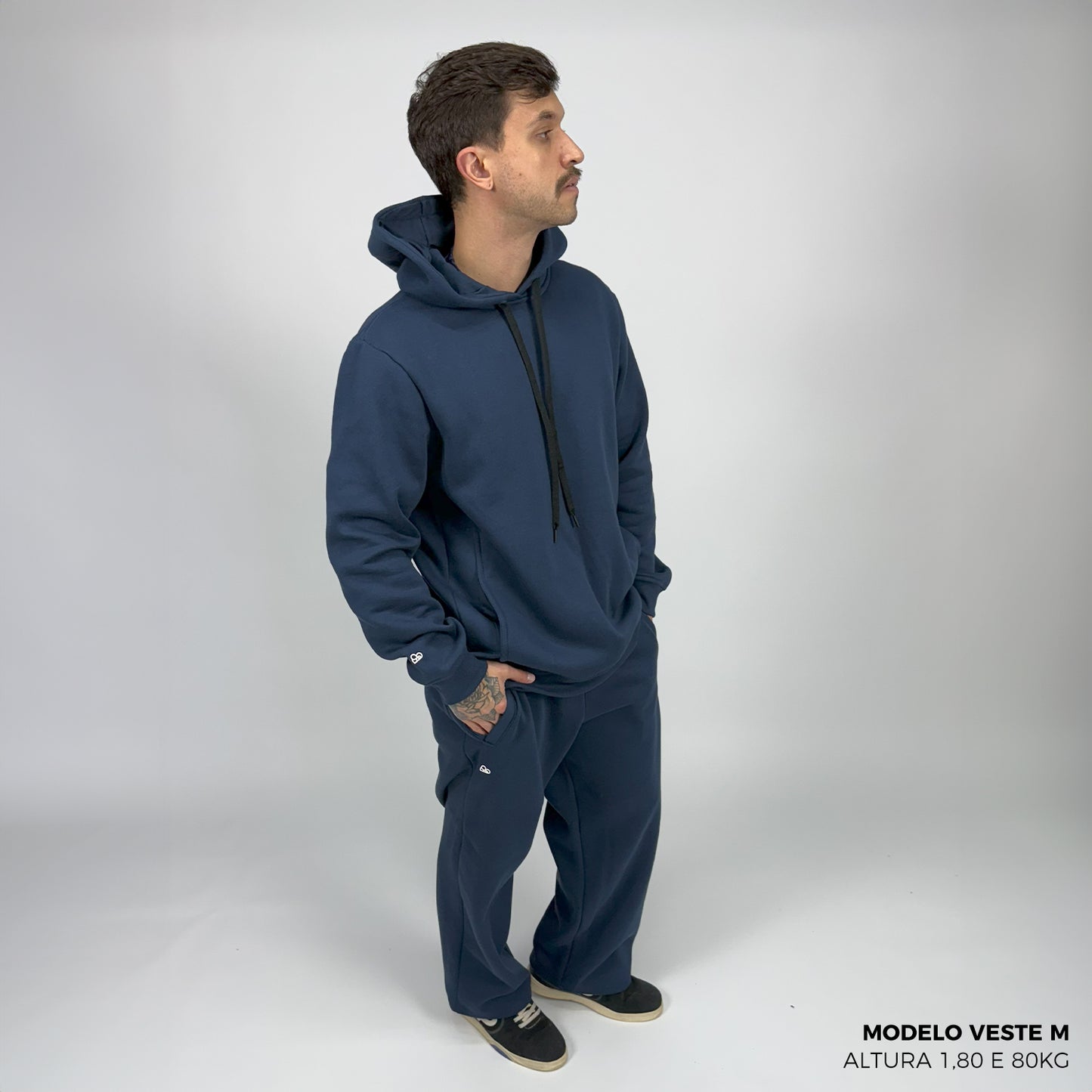 Moletom Comfort Canguru com Capuz Azul
