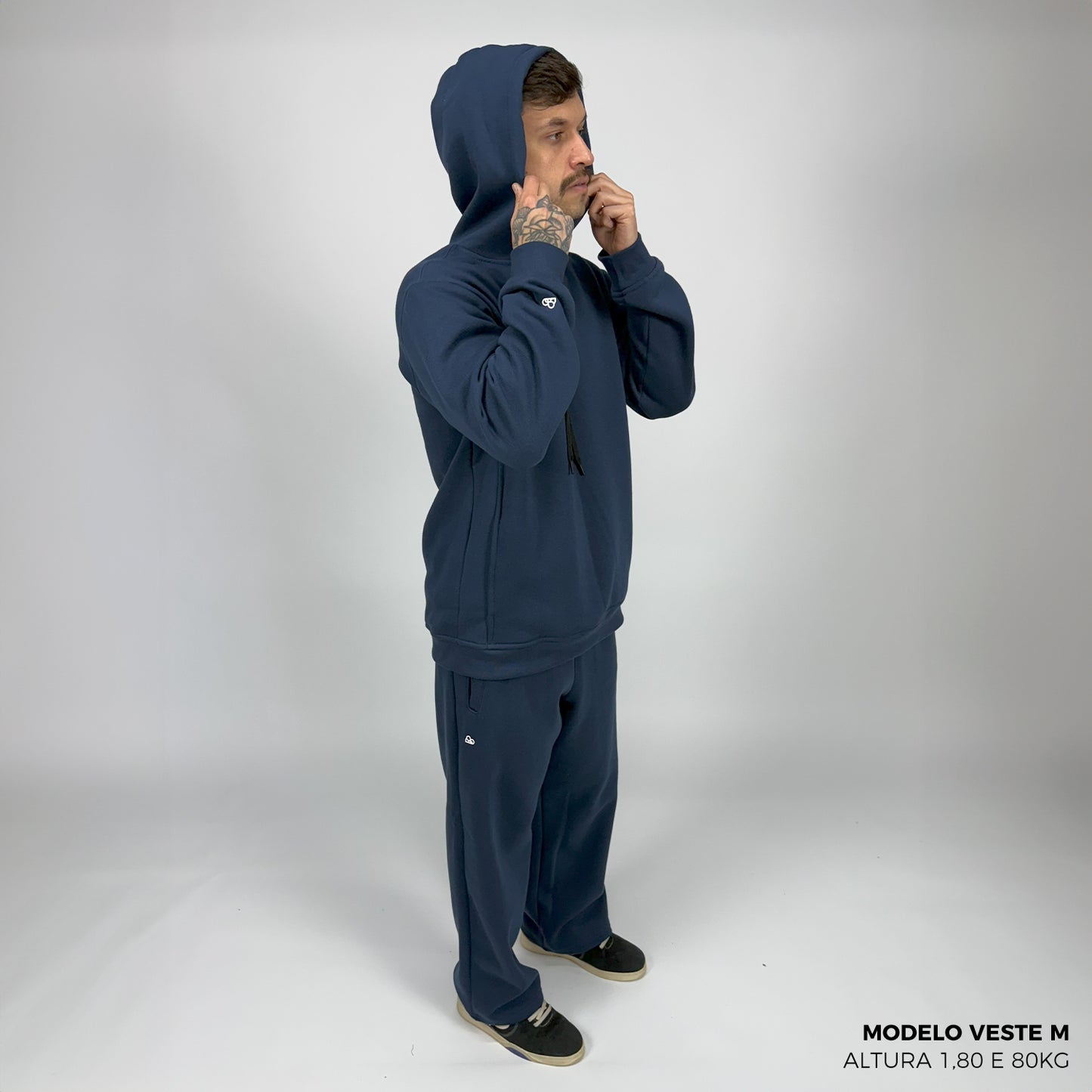 Moletom Comfort Canguru com Capuz Azul