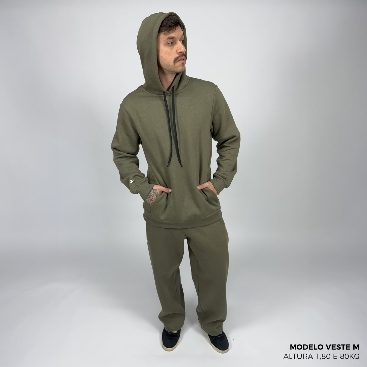 Moletom Comfort Canguru com Capuz Verde