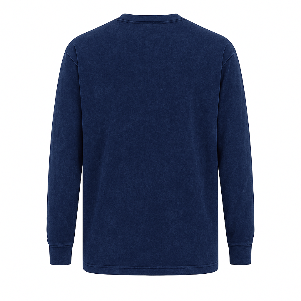 Manga Longa Oversized Personalizada Azul Estonado