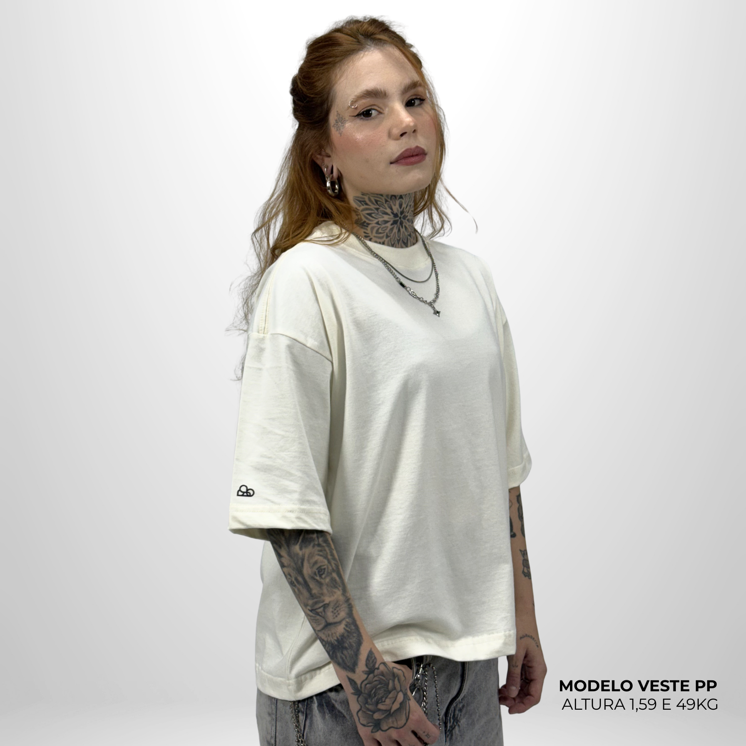 Camiseta Boxy WNC lisa Off White