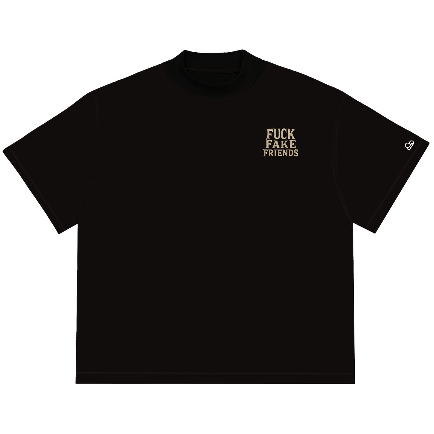 Camiseta Oversized Fuck Fake Friends Preta