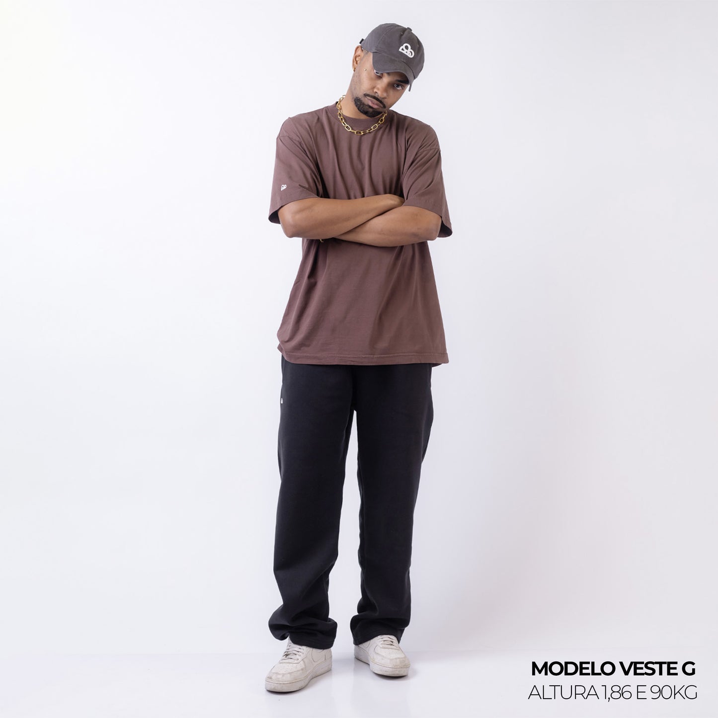 Camiseta Oversized Lisa Marrom Zero Encolhimento