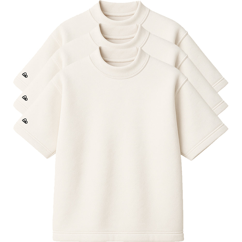 Kit com 3 Camisetas Oversized Heavy Lisa Algodão Encorpado