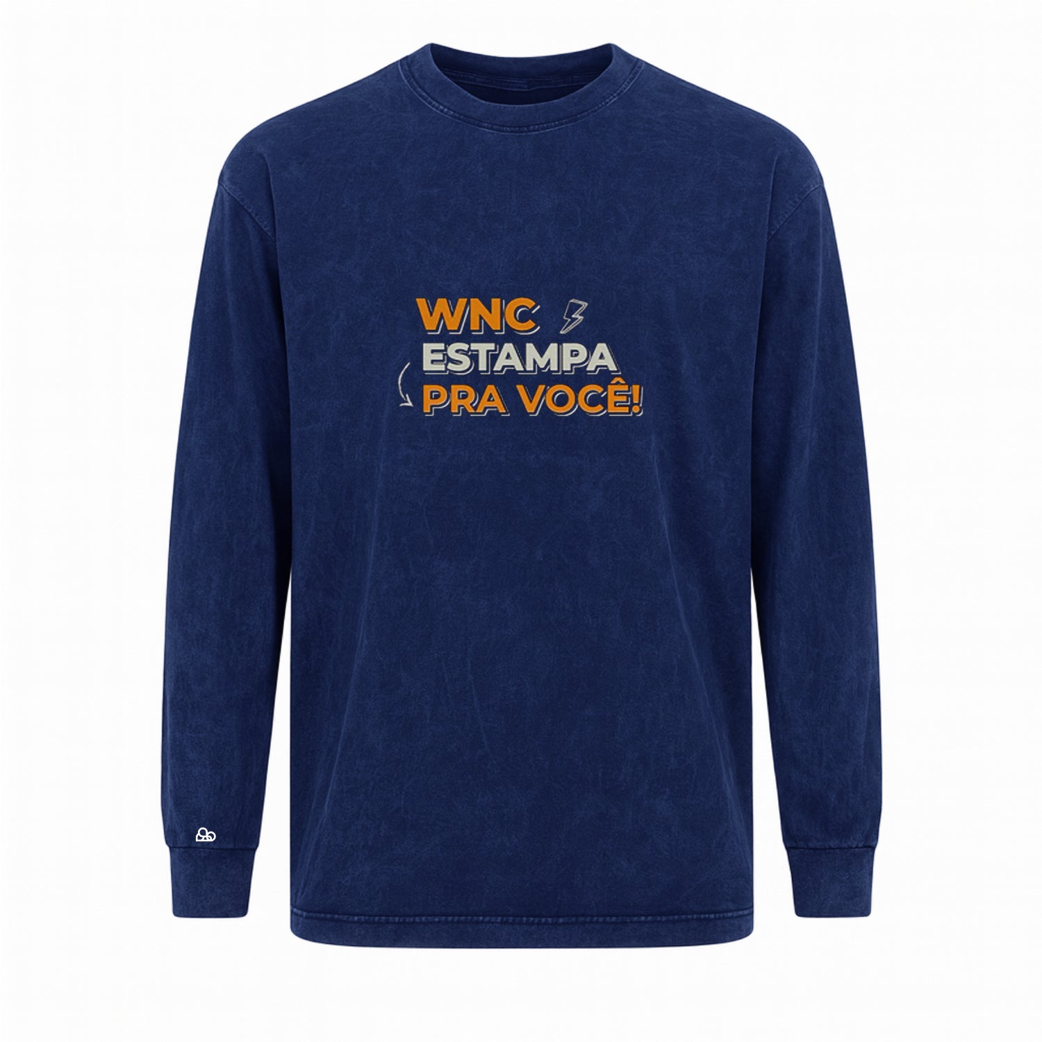 Manga Longa Oversized Personalizada Azul Estonado