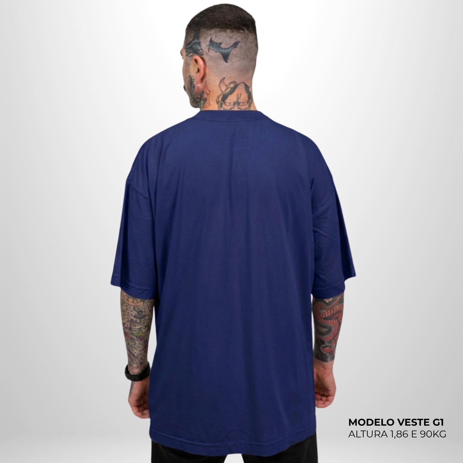 Camiseta Oversized WNC Lisa Azul Marinho