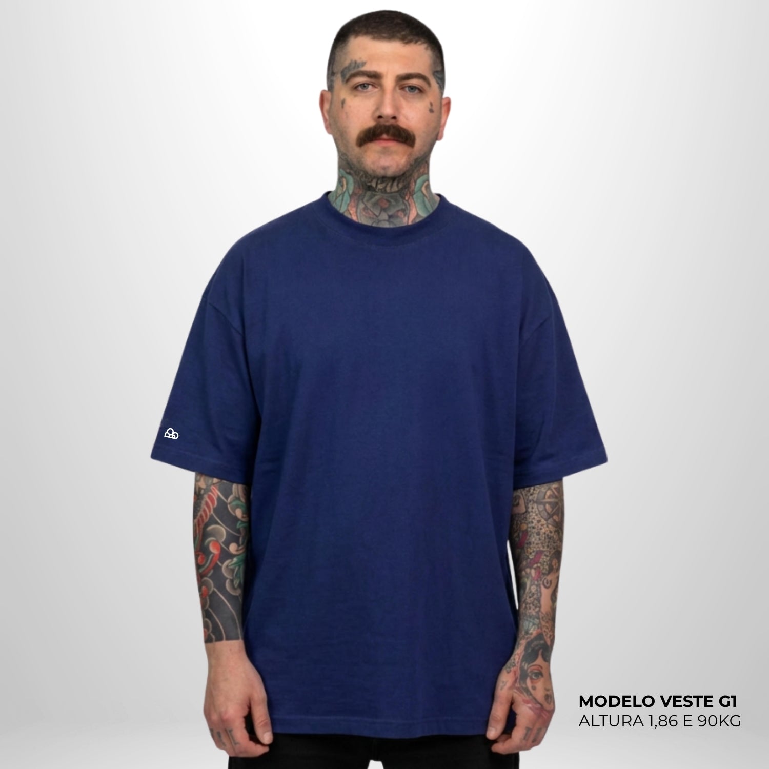 Camiseta Oversized WNC Lisa Azul Marinho