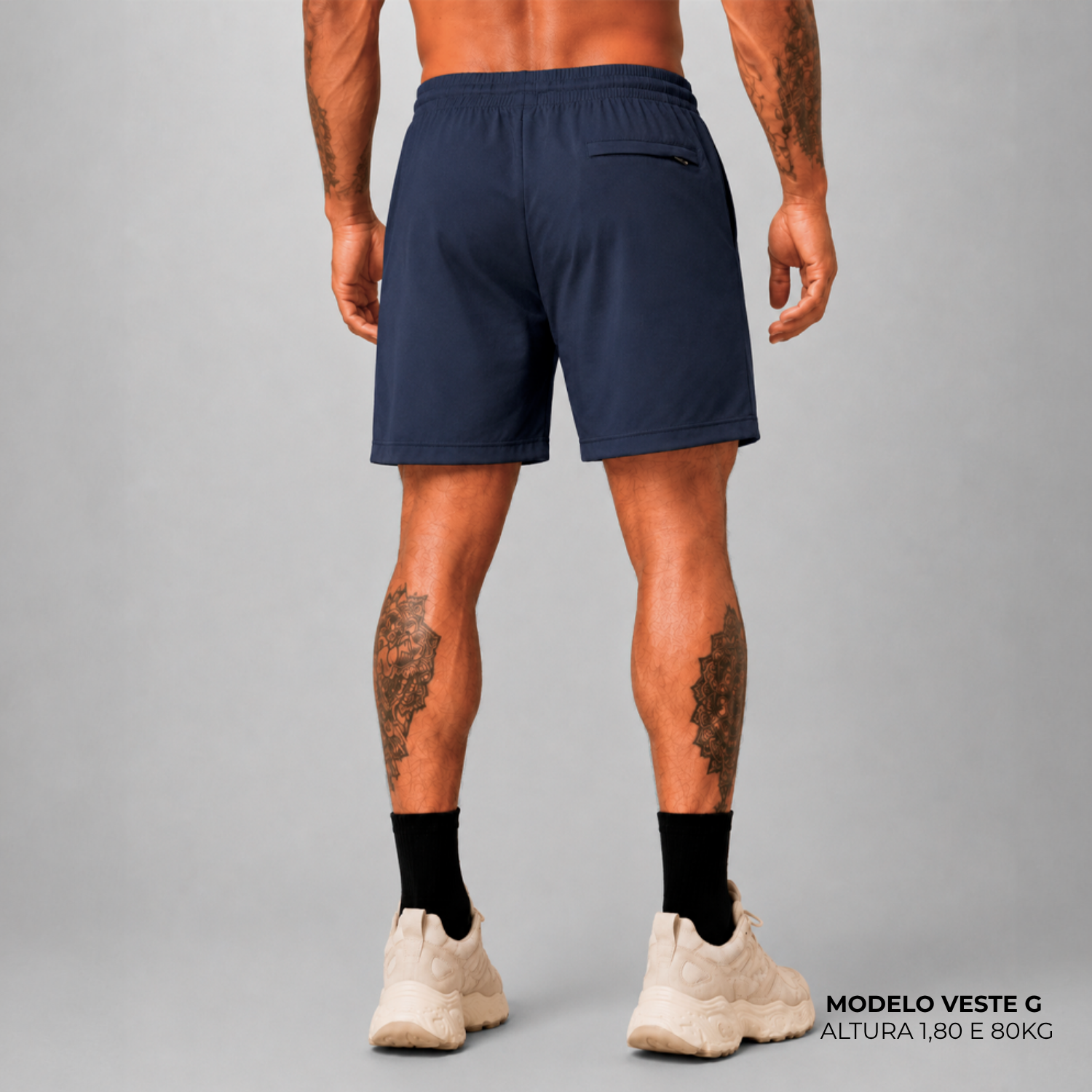 Short WNC Poliamida com Zíper Azul Marinho