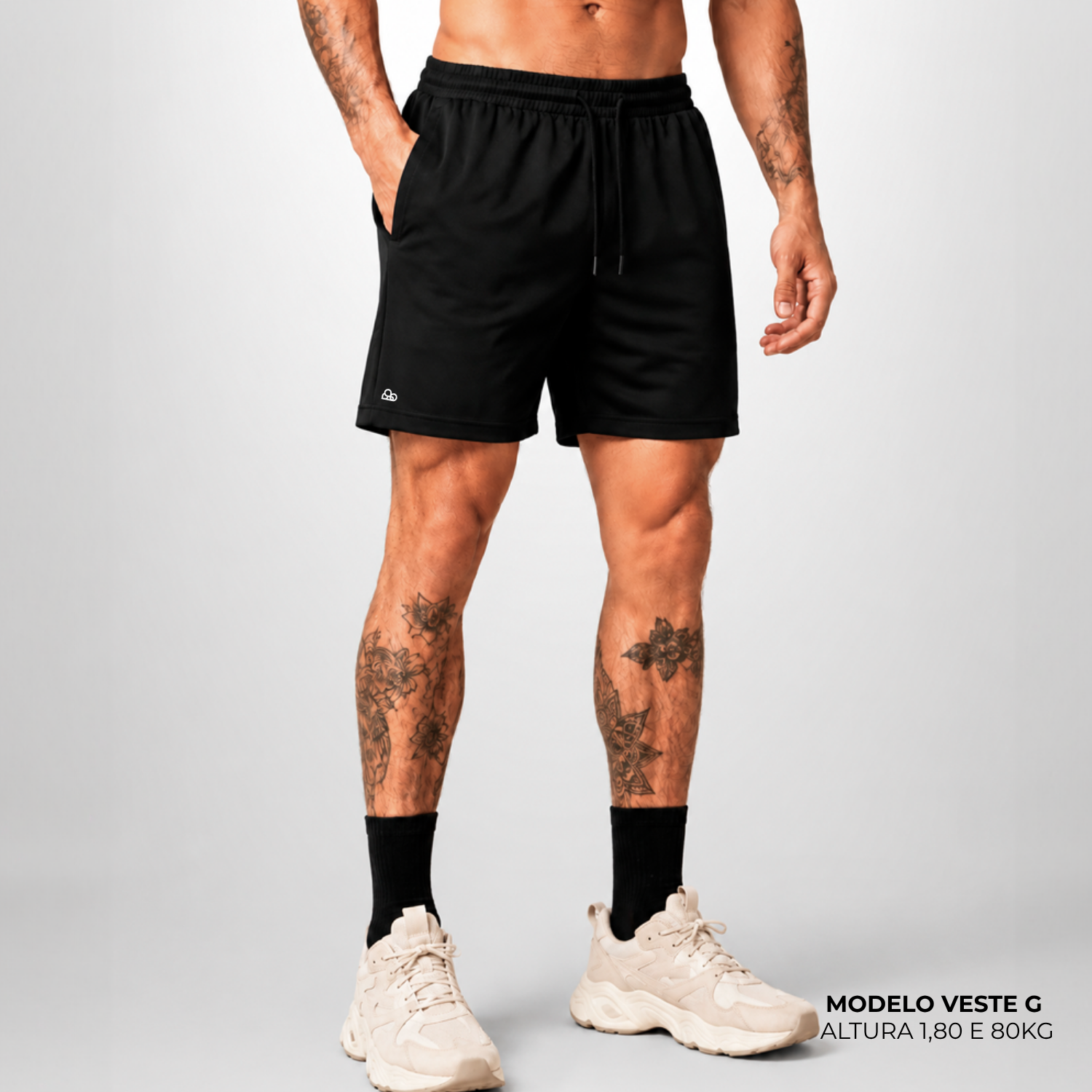 Short WNC Poliamida com Zíper Preto