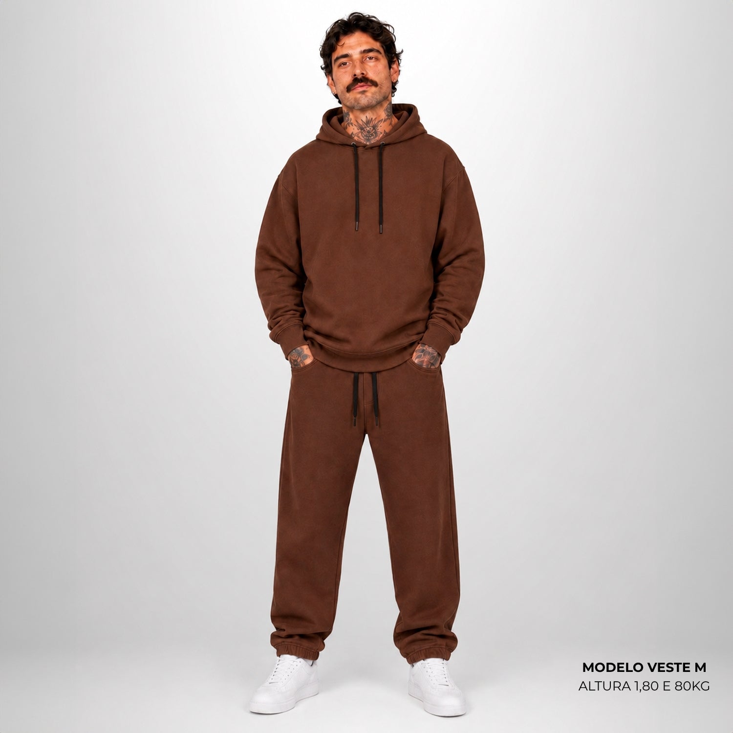 Calça Moletom Comfort Oversized Marrom