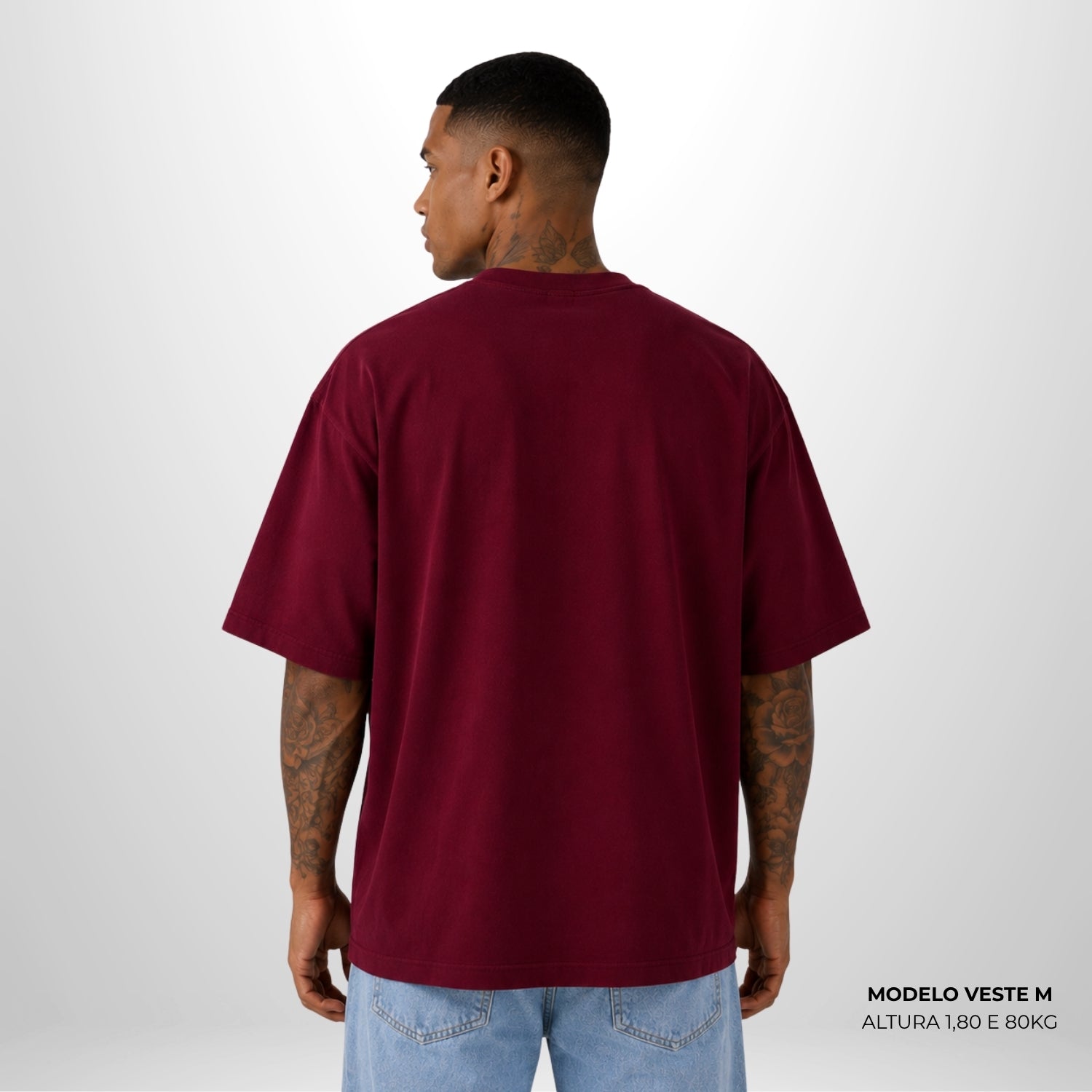 Camiseta Oversized Lisa Bordo Zero Encolhimento